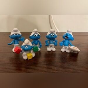 The Smurfs Mini Action Figure Lot Toys Baby Smurf, Sleepy Smurf, Brainy Smurf